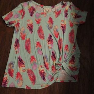 Knotted feather shirt - L